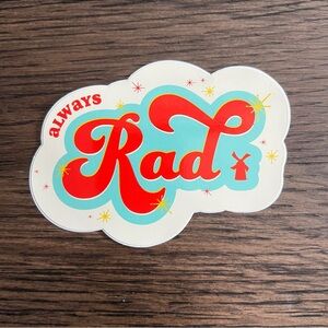 Dutch Bros "Always Rad" Sticker - Red, Teal, Yellow, Cream